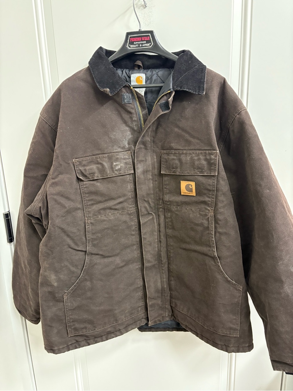 Carhartt Brown Work Chore Jacket C26 DKB mens 2XL Y2K